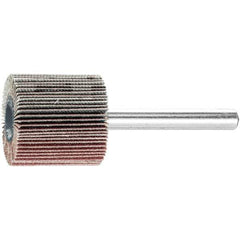 PFERD - 1" Diam x 1" Face Width, Aluminum Oxide Coated Mounted Flap Wheel - 1/4" Shank Mount, 240 Grit, 25,000 Max RPM - Industrial Tool & Supply