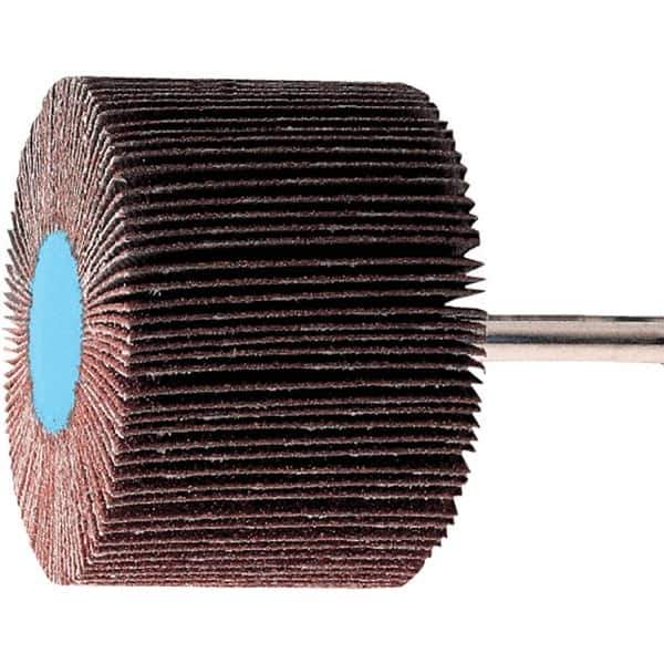 PFERD - 1-3/8" Diam x 5/8" Face Width, Aluminum Oxide Coated Mounted Flap Wheel - 1/4" Shank Mount, 180 Grit, 23,000 Max RPM - Industrial Tool & Supply