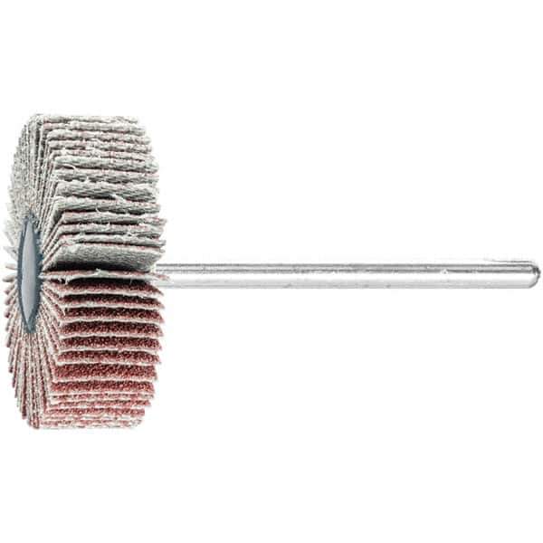 PFERD - 1-3/16" Diam x 3/8" Face Width, Aluminum Oxide Coated Mounted Flap Wheel - 1/8" Shank Mount, 120 Grit, 25,000 Max RPM - Industrial Tool & Supply