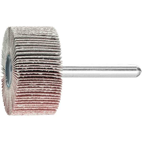 PFERD - 1-1/2" Diam x 1" Face Width, Aluminum Oxide Coated Mounted Flap Wheel - 1/4" Shank Mount, 180 Grit, 23,000 Max RPM - Industrial Tool & Supply