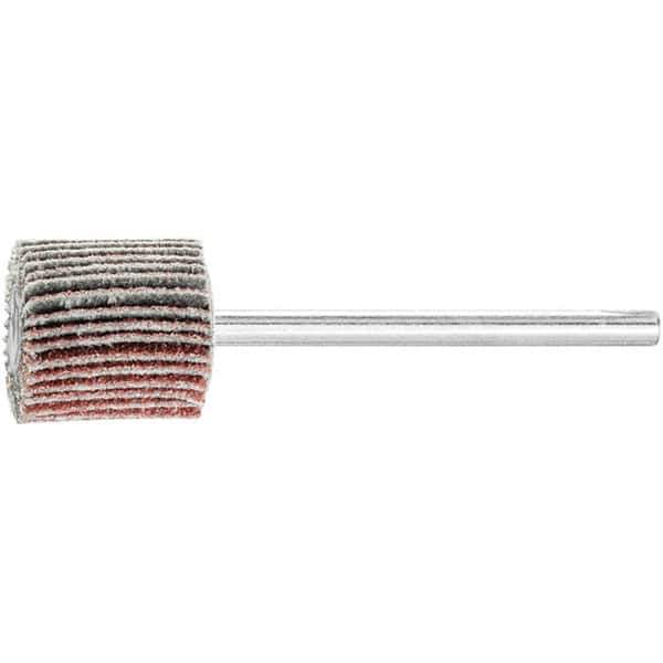 PFERD - 5/8" Diam x 5/8" Face Width, Aluminum Oxide Coated Mounted Flap Wheel - 1/8" Shank Mount, 80 Grit, 50,000 Max RPM - Industrial Tool & Supply