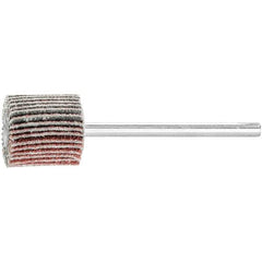PFERD - 5/8" Diam x 5/8" Face Width, Aluminum Oxide Coated Mounted Flap Wheel - 1/8" Shank Mount, 80 Grit, 50,000 Max RPM - Industrial Tool & Supply