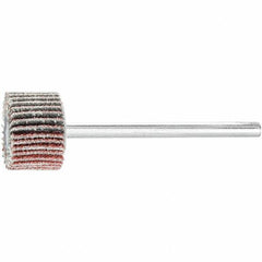 PFERD - 5/8" Diam x 3/8" Face Width, Aluminum Oxide Coated Mounted Flap Wheel - 1/8" Shank Mount, 80 Grit, 50,000 Max RPM - Industrial Tool & Supply