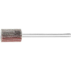 PFERD - 3/8" Diam x 5/8" Face Width, Aluminum Oxide Coated Mounted Flap Wheel - 1/8" Shank Mount, 180 Grit, 75,000 Max RPM - Industrial Tool & Supply