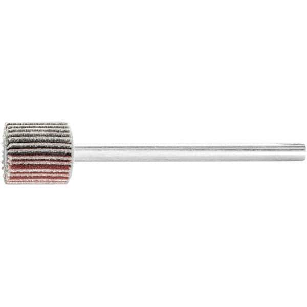 PFERD - 3/8" Diam x 3/8" Face Width, Aluminum Oxide Coated Mounted Flap Wheel - 1/8" Shank Mount, 240 Grit, 75,000 Max RPM - Industrial Tool & Supply