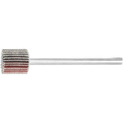 PFERD - 3/8" Diam x 3/8" Face Width, Aluminum Oxide Coated Mounted Flap Wheel - 1/8" Shank Mount, 240 Grit, 75,000 Max RPM - Industrial Tool & Supply