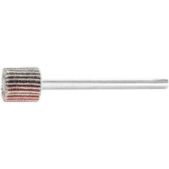PFERD - 3/8" Diam x 3/8" Face Width, Aluminum Oxide Coated Mounted Flap Wheel - 1/8" Shank Mount, 120 Grit, 75,000 Max RPM - Industrial Tool & Supply