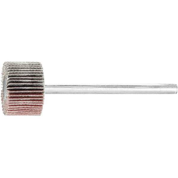 PFERD - 5/8" Diam x 3/8" Face Width, Aluminum Oxide Coated Mounted Flap Wheel - 1/8" Shank Mount, 240 Grit, 50,000 Max RPM - Industrial Tool & Supply
