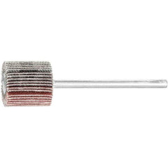 PFERD - 5/8" Diam x 5/8" Face Width, Aluminum Oxide Coated Mounted Flap Wheel - 1/8" Shank Mount, 180 Grit, 50,000 Max RPM - Industrial Tool & Supply