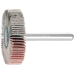 PFERD - 1-1/2" Diam x 1/2" Face Width, Aluminum Oxide Coated Mounted Flap Wheel - 1/4" Shank Mount, 120 Grit, 23,000 Max RPM - Industrial Tool & Supply