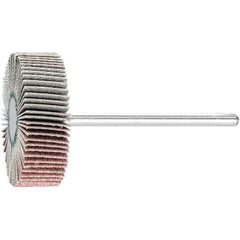 PFERD - 1-3/16" Diam x 3/8" Face Width, Aluminum Oxide Coated Mounted Flap Wheel - 1/8" Shank Mount, 240 Grit, 25,000 Max RPM - Industrial Tool & Supply