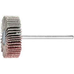 PFERD - 1-3/16" Diam x 3/8" Face Width, Aluminum Oxide Coated Mounted Flap Wheel - 1/8" Shank Mount, 80 Grit, 25,000 Max RPM - Industrial Tool & Supply
