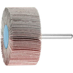 PFERD - 2-1/2" Diam x 1" Face Width, Aluminum Oxide Coated Mounted Flap Wheel - 1/4" Shank Mount, 180 Grit, 23,000 Max RPM - Industrial Tool & Supply