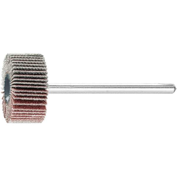 PFERD - 3/4" Diam x 3/8" Face Width, Aluminum Oxide Coated Mounted Flap Wheel - 1/8" Shank Mount, 180 Grit, 38,100 Max RPM - Industrial Tool & Supply