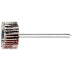 PFERD - 3/4" Diam x 3/8" Face Width, Aluminum Oxide Coated Mounted Flap Wheel - 1/8" Shank Mount, 180 Grit, 38,100 Max RPM - Industrial Tool & Supply