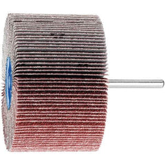 PFERD - 3" Diam x 2" Face Width, Aluminum Oxide Coated Mounted Flap Wheel - 1/4" Shank Mount, 60 Grit, 6,000 Max RPM - Industrial Tool & Supply