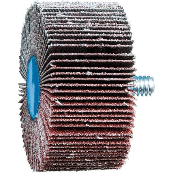 PFERD - 2" Diam x 1" Face Width, Aluminum Oxide Coated Mounted Flap Wheel - 1/4-20 Threaded Mount, 80 Grit, 23,000 Max RPM - Industrial Tool & Supply