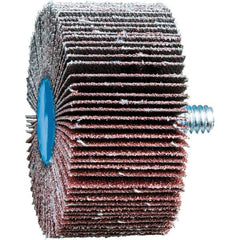 PFERD - 2" Diam x 1" Face Width, Aluminum Oxide Coated Mounted Flap Wheel - 1/4-20 Threaded Mount, 80 Grit, 23,000 Max RPM - Industrial Tool & Supply