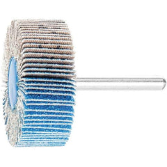 PFERD - 2" Diam x 1" Face Width, Aluminum Oxide Coated Mounted Flap Wheel - 1/4" Shank Mount, 80 Grit, 23,000 Max RPM - Industrial Tool & Supply