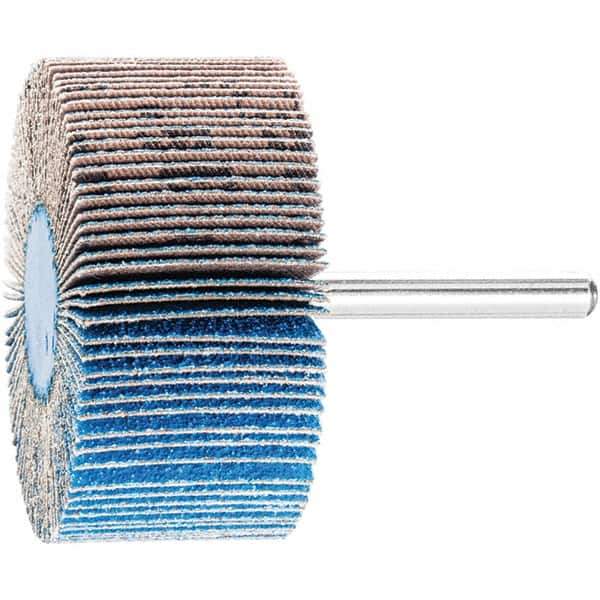 PFERD - 2-1/2" Diam x 1" Face Width, Aluminum Oxide Coated Mounted Flap Wheel - 1/4" Shank Mount, 80 Grit, 23,000 Max RPM - Industrial Tool & Supply
