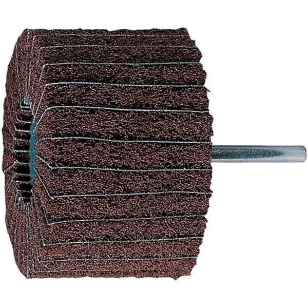PFERD - 3" Diam x 2" Face Width, Aluminum Oxide Nonwoven Mounted Flap Wheel - 1/4" Shank Mount, 180 Grit, 7,500 Max RPM - Industrial Tool & Supply