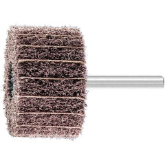 PFERD - 2" Diam x 1-1/4" Face Width, Aluminum Oxide Nonwoven Mounted Flap Wheel - 1/4" Shank Mount, 100 Grit, 12,000 Max RPM - Industrial Tool & Supply