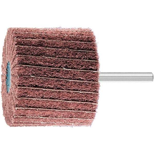 PFERD - 2-3/8" Diam x 2" Face Width, Aluminum Oxide Nonwoven Mounted Flap Wheel - 1/4" Shank Mount, 180 Grit, 10,000 Max RPM - Industrial Tool & Supply