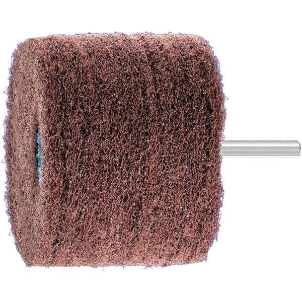PFERD - 3" Diam x 2" Face Width, Aluminum Oxide Nonwoven Mounted Flap Wheel - 1/4" Shank Mount, 180 Grit, 7,500 Max RPM - Industrial Tool & Supply
