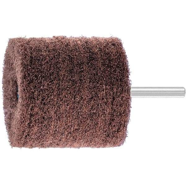 PFERD - 2-3/8" Diam x 2" Face Width, Aluminum Oxide Nonwoven Mounted Flap Wheel - 1/4" Shank Mount, 280 Grit, 7,500 Max RPM - Industrial Tool & Supply
