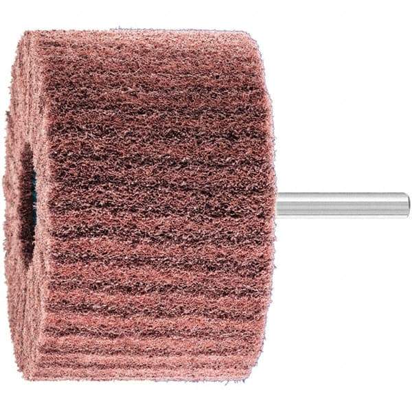 PFERD - 3" Diam x 2" Face Width, Aluminum Oxide Nonwoven Mounted Flap Wheel - 1/4" Shank Mount, 280 Grit, 7,500 Max RPM - Industrial Tool & Supply