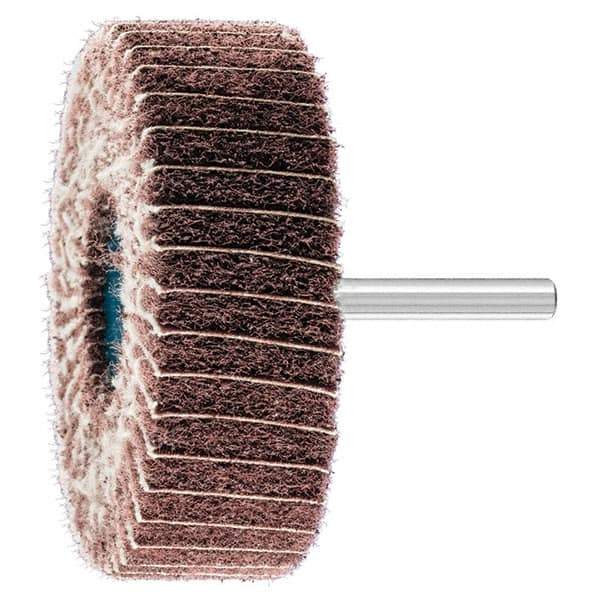 PFERD - 3" Diam x 1" Face Width, Aluminum Oxide Nonwoven Mounted Flap Wheel - 1/4" Shank Mount, 180 Grit, 7,500 Max RPM - Industrial Tool & Supply