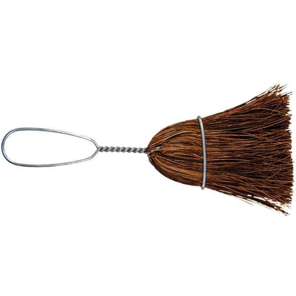 PFERD - 10" OAL Palmyra Bristle Whisk Broom - 7" Long Metal Handle, 3" Bristle Length, 4-1/2" Wide - Industrial Tool & Supply