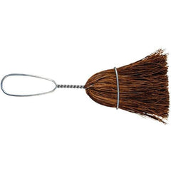 PFERD - 10" OAL Palmyra Bristle Whisk Broom - 7" Long Metal Handle, 3" Bristle Length, 4-1/2" Wide - Industrial Tool & Supply