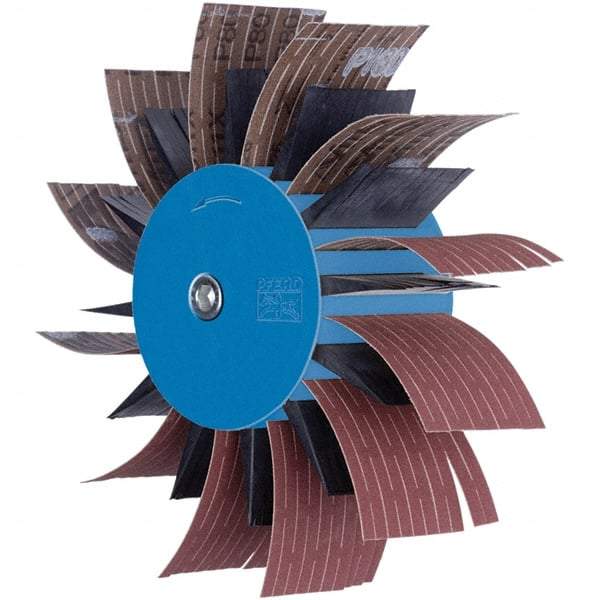 PFERD - 7" Diam x 2" Face Width, Aluminum Oxide Coated Mounted Flap Wheel - 3/8" Shank Mount, 3,500 Max RPM - Industrial Tool & Supply