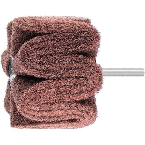 PFERD - 3" Diam x 2" Face Width, Aluminum Oxide Nonwoven Mounted Flap Wheel - 1/4" Shank Mount, 280 Grit, 7,500 Max RPM - Industrial Tool & Supply