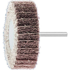 PFERD - 3" Diam x 1" Face Width, Aluminum Oxide Nonwoven Mounted Flap Wheel - 1/4" Shank Mount, 100 Grit, 7,500 Max RPM - Industrial Tool & Supply