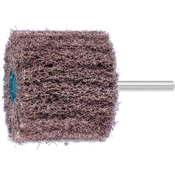 PFERD - 2-3/8" Diam x 2" Face Width, Aluminum Oxide Nonwoven Mounted Flap Wheel - 1/4" Shank Mount, 100 Grit, 10,000 Max RPM - Industrial Tool & Supply