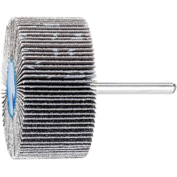 PFERD - 2" Diam x 1" Face Width, Silicon Carbide Coated Mounted Flap Wheel - 1/4" Shank Mount, 80 Grit, 23,000 Max RPM - Industrial Tool & Supply