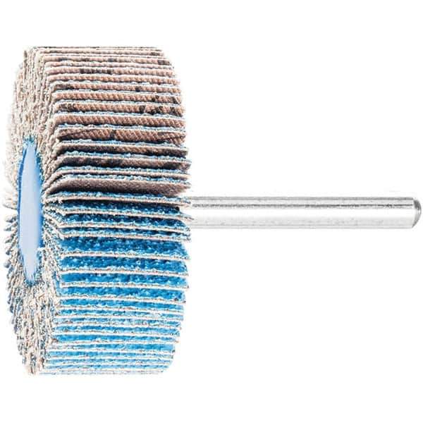 PFERD - 2" Diam x 1" Face Width, Aluminum Oxide Coated Mounted Flap Wheel - 1/4" Shank Mount, 60 Grit, 23,000 Max RPM - Industrial Tool & Supply