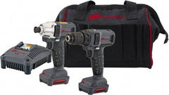Ingersoll-Rand - 12 Volt Cordless Tool Combination Kit - Includes 1/4" Hex Compact Impact Driver, Lithium-Ion Battery Included - Industrial Tool & Supply
