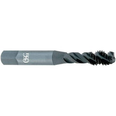 OSG - #10-32 UNF 3 Flute 2B Modified Bottoming Spiral Flute Tap - Vanadium High Speed Steel, TiCN Finish, 2-3/8" OAL, Right Hand Flute, Right Hand Thread, H3, Series EXOTAP VA3 - Exact Industrial Supply