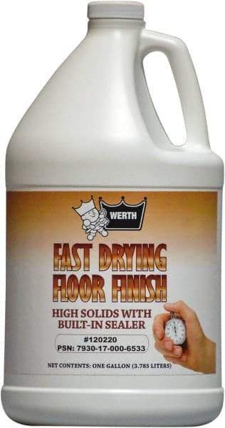 Werth Sanitary Supply - 1 Gal Plastic Bottle Floor Coating - Use on Resilient Tile, Vinyl Tile - Industrial Tool & Supply