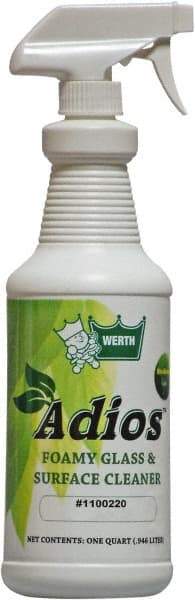 Werth Sanitary Supply - 32 oz Bottle Coconut Breeze Glass Cleaner - Use on Glass, Mirrors, Fiberglass, Stainless Steel, Polished Metal, Plastic, Chrome, Linoleum - Industrial Tool & Supply