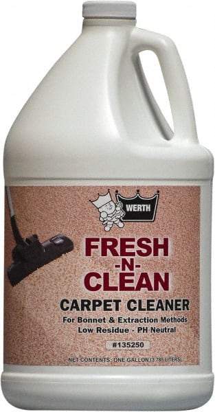 Werth Sanitary Supply - 1 Gal Plastic Bottle Carpet Cleaner - Fresh Scent, Use on Carpet Cleaning - Industrial Tool & Supply