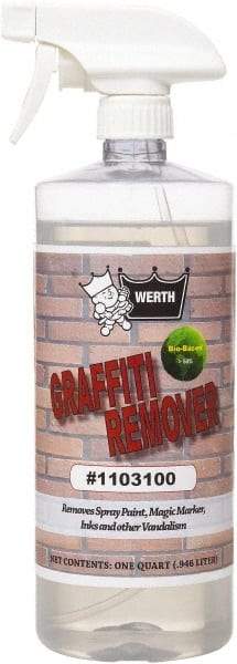 Werth Sanitary Supply - 32 oz Bottle Graffiti/Vandal Mark Remover - VOC Content g/L 250, Removes Graffiti, Adhesives & Grease - Industrial Tool & Supply