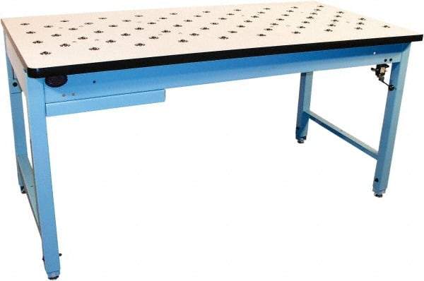 Proline - 1 Drawer, Retractable Ball Transfer Station - 800 Lb Capacity, ESD Laminate Top, Light Blue, 60" Wide x 36" High x 30" Long - Industrial Tool & Supply