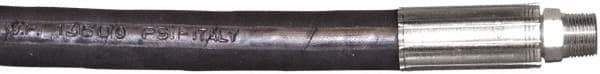 TK Simplex - 3/8" Inside Diam x 3/8 NPT 6' Hydraulic Pump Hose - 10,000 psi, C213 Opposite End, Rubber - Industrial Tool & Supply