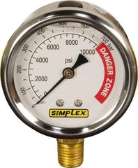 TK Simplex - Hydraulic Pressure Gages & Adapters Type: Liquid-Filled Gauge Pressure Rating: 0 - 10000 - Industrial Tool & Supply