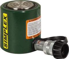 TK Simplex - 2-7/16" Stroke, 30 Ton Portable Hydraulic Low Profile Cylinder - 6.49 Sq In Effective Area, 15.8 Cu In Oil Capacity, 4.62 to 7.06" High, 2-5/8" Plunger Diam, 10,000 Max psi - Industrial Tool & Supply
