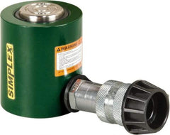TK Simplex - 1-1/2" Stroke, 10 Ton Portable Hydraulic Low Profile Cylinder - 2.24 Sq In Effective Area, 3.4 Cu In Oil Capacity, 3.47 to 4.97" High, 1-1/2" Plunger Diam, 10,000 Max psi - Industrial Tool & Supply